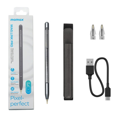 For iPad MOMAX TP9 MAG LINK Pro Magnetic Dual Mode Anti Miscontact Capacitive Pen(Grey) - Stylus Pen by MOMAX | Online Shopping South Africa | PMC Jewellery | Buy Now Pay Later Mobicred