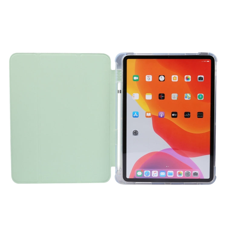 For iPad Air 11 2024 3-folding Electric Pressed Skin Texture Leather Tablet Case(Green) - iPad Air 11 2024 Cases by PMC Jewellery | Online Shopping South Africa | PMC Jewellery | Buy Now Pay Later Mobicred