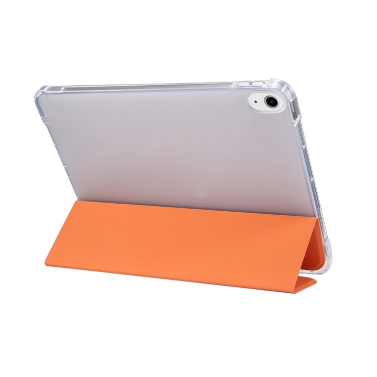 For iPad Air 11 2024 3-folding Electric Pressed Skin Texture Leather Tablet Case(Orange) - iPad Air 11 2024 Cases by PMC Jewellery | Online Shopping South Africa | PMC Jewellery | Buy Now Pay Later Mobicred