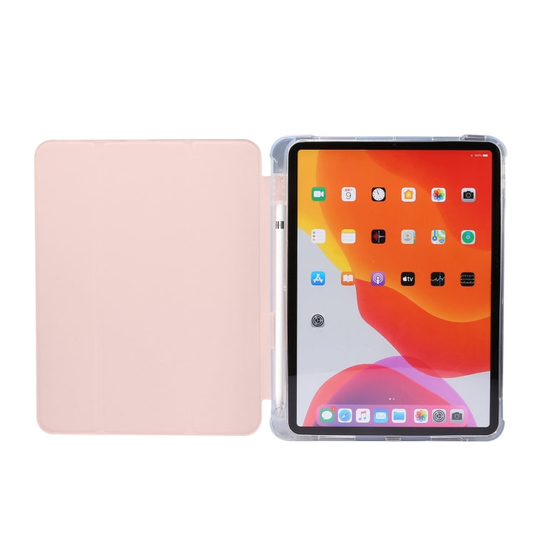 For iPad Air 11 2024 3-folding Electric Pressed Skin Texture Leather Tablet Case(Light Pink) - iPad Air 11 2024 Cases by PMC TechLife | Online Shopping South Africa | PMC TechLife | Buy Now Pay Later Mobicred