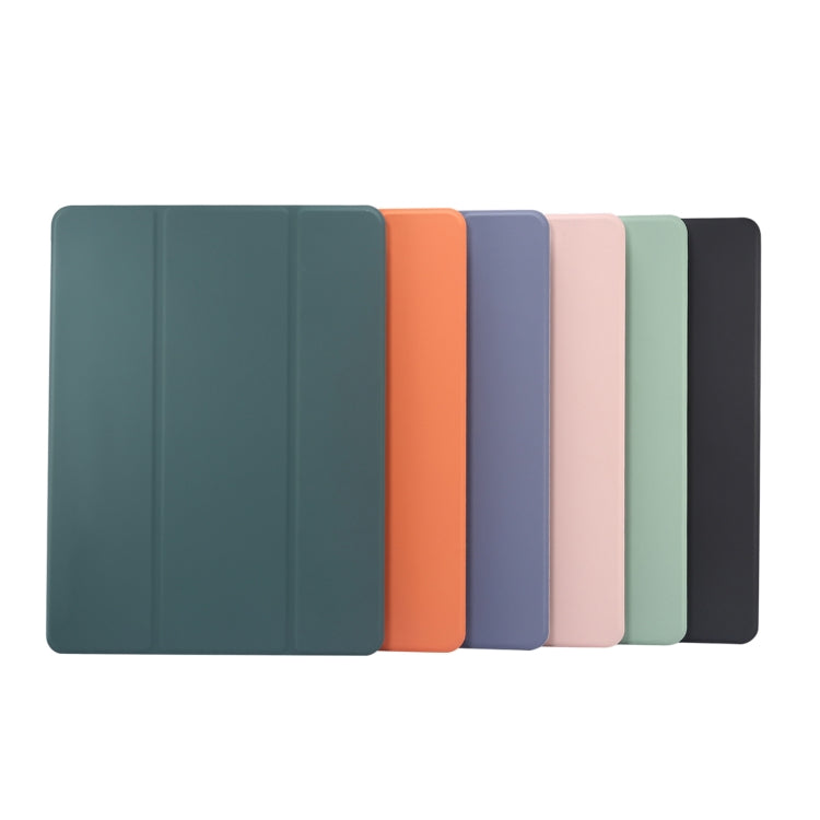 For iPad Pro 11 2024 3-folding Electric Pressed Skin Texture Leather Tablet Case(Light Pink) - iPad Pro 11 2024 Cases by PMC TechLife | Online Shopping South Africa | PMC TechLife | Buy Now Pay Later Mobicred
