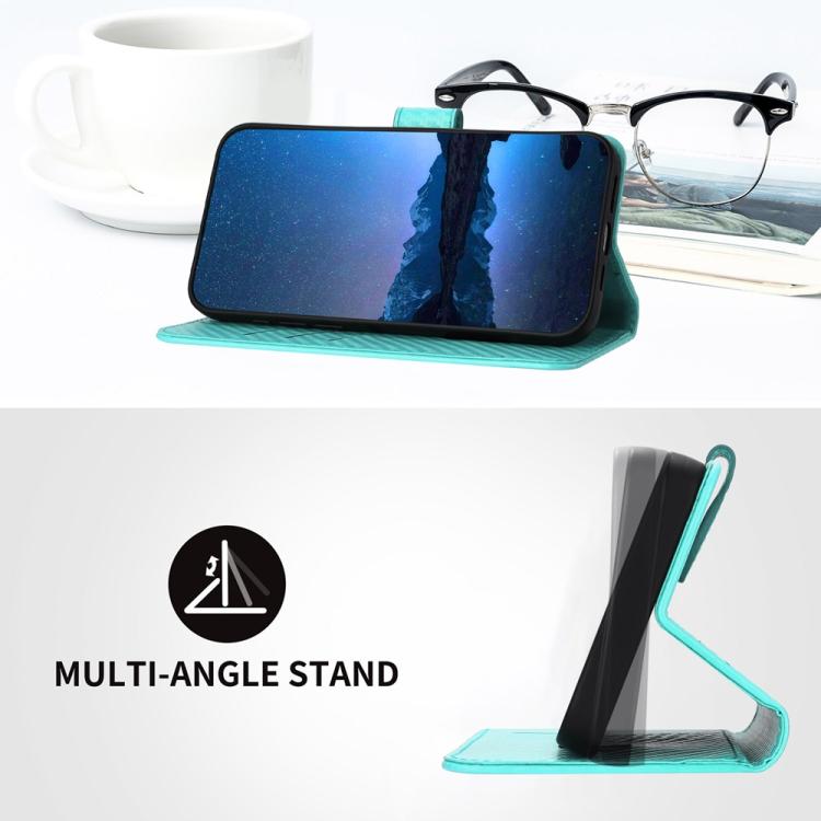 For iPhone 17 Air YX0070 Carbon Fiber Buckle Leather Phone Case with Lanyard(Light Blue) - free shipping - PMc TechLife - Order now!