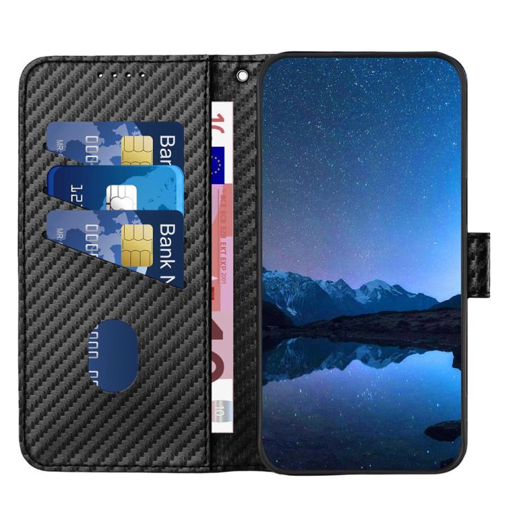 For iPhone 17 Air YX0070 Carbon Fiber Buckle Leather Phone Case with Lanyard(Black) - free shipping - PMc TechLife - Order now!
