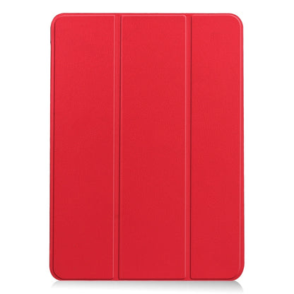 For iPad Air 13 2024 Custer Pure Color 3-Fold Holder Smart Leather Tablet Case(Red) - iPad Air 13 2024 Cases by PMC Jewellery | Online Shopping South Africa | PMC Jewellery | Buy Now Pay Later Mobicred