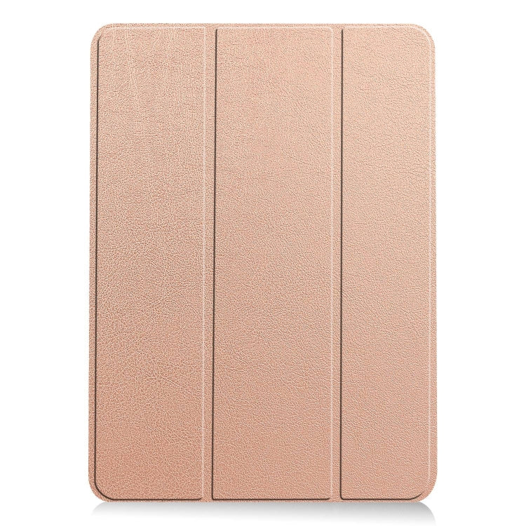 For iPad Air 13 2024 Custer Pure Color 3-Fold Holder Smart Leather Tablet Case(Rose Gold) - iPad Air 13 2024 Cases by PMC Jewellery | Online Shopping South Africa | PMC Jewellery | Buy Now Pay Later Mobicred