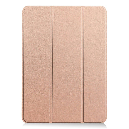 For iPad Air 13 2024 Custer Pure Color 3-Fold Holder Smart Leather Tablet Case(Rose Gold) - iPad Air 13 2024 Cases by PMC Jewellery | Online Shopping South Africa | PMC Jewellery | Buy Now Pay Later Mobicred