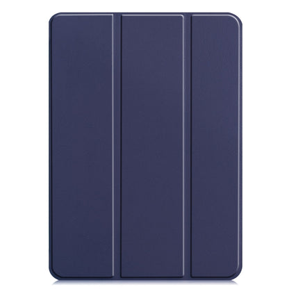 For iPad Pro 13 2024 Custer Pure Color 3-Fold Holder Smart Leather Tablet Case(Dark Blue) - iPad Pro 13 2024 Cases by PMC Jewellery | Online Shopping South Africa | PMC Jewellery | Buy Now Pay Later Mobicred