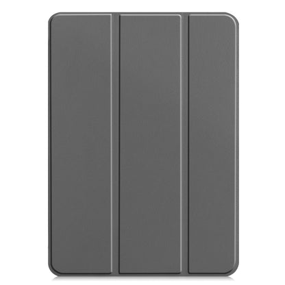 For iPad Pro 13 2024 Custer Pure Color 3-Fold Holder Smart Leather Tablet Case(Grey) - iPad Pro 13 2024 Cases by PMC Jewellery | Online Shopping South Africa | PMC Jewellery | Buy Now Pay Later Mobicred