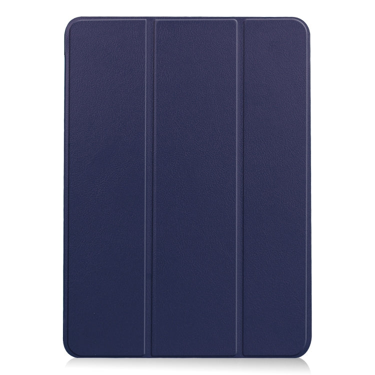 For iPad Air 11 2024 Custer Pure Color 3-Fold Holder Smart Leather Tablet Case(Blue) - iPad Air 11 2024 Cases by PMC Jewellery | Online Shopping South Africa | PMC Jewellery | Buy Now Pay Later Mobicred