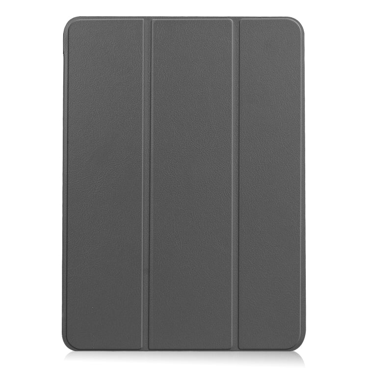 For iPad Air 11 2024 Custer Pure Color 3-Fold Holder Smart Leather Tablet Case(Gray) - iPad Air 11 2024 Cases by PMC Jewellery | Online Shopping South Africa | PMC Jewellery | Buy Now Pay Later Mobicred