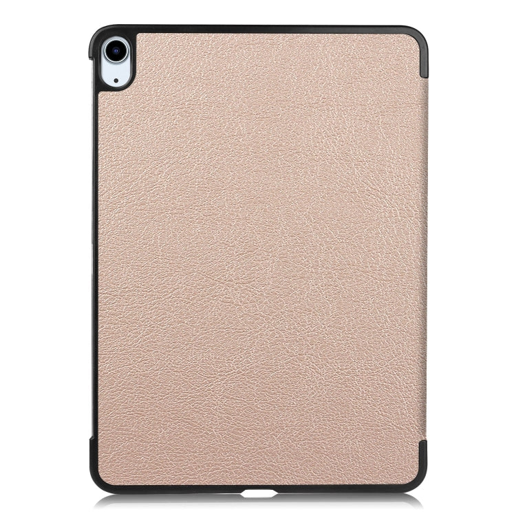For iPad Air 11 2024 Custer Pure Color 3-Fold Holder Smart Leather Tablet Case(Gold) - iPad Air 11 2024 Cases by PMC Jewellery | Online Shopping South Africa | PMC Jewellery | Buy Now Pay Later Mobicred