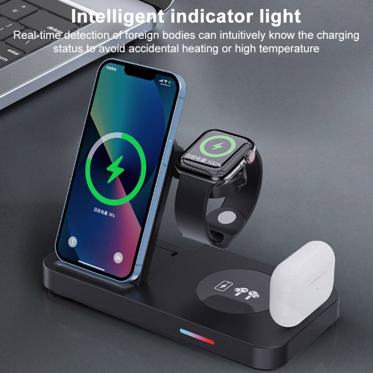 For Samsung Series 3 in 1 15W Earphones/Phones/Watch Fold Wireless Charger Stand(Black) - Multifunction Charger by PMC Jewellery | Online Shopping South Africa | PMC Jewellery | Buy Now Pay Later Mobicred