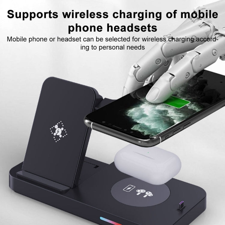 For Samsung Series 3 in 1 15W Earphones/Phones/Watch Fold Wireless Charger Stand(White) - Multifunction Charger by PMC Jewellery | Online Shopping South Africa | PMC Jewellery | Buy Now Pay Later Mobicred