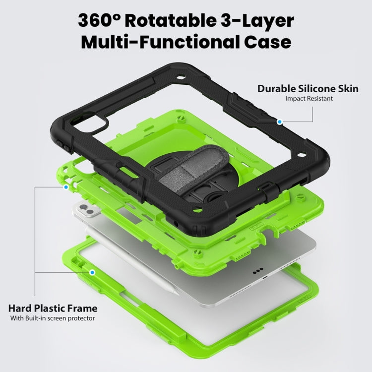 For iPad Pro 11 2024 Silicone Hybrid PC Tablet Protective Case(Yellow Green+Black) - free shipping - PMC TechLife - Order now!
