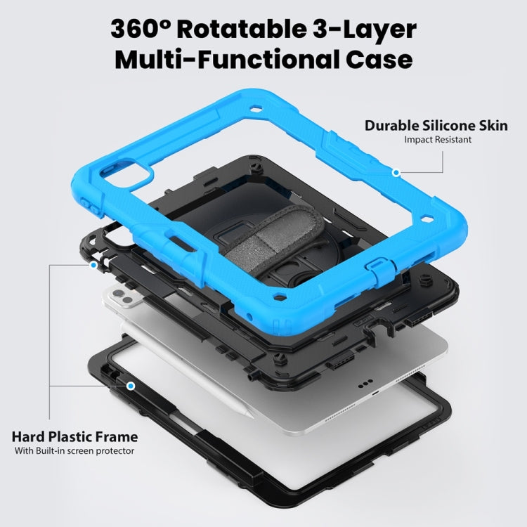 For iPad Pro 11 2024 Silicone Hybrid PC Tablet Protective Case(Black+Light Blue) - iPad Pro 11 2024 Cases by PMC TechLife | Online Shopping South Africa | PMC TechLife | Buy Now Pay Later Mobicred