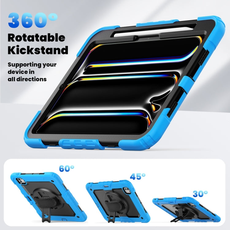 For iPad Pro 11 2024 Silicone Hybrid PC Tablet Protective Case(Black+Light Blue) - iPad Pro 11 2024 Cases by PMC TechLife | Online Shopping South Africa | PMC TechLife | Buy Now Pay Later Mobicred