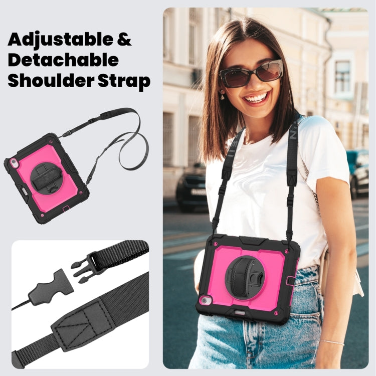 For iPad Air 11 2024 Silicone + PC Tablet Protective Case(Rose Red+Black) - iPad Air 11 2024 Cases by PMC TechLife | Online Shopping South Africa | PMC TechLife | Buy Now Pay Later Mobicred