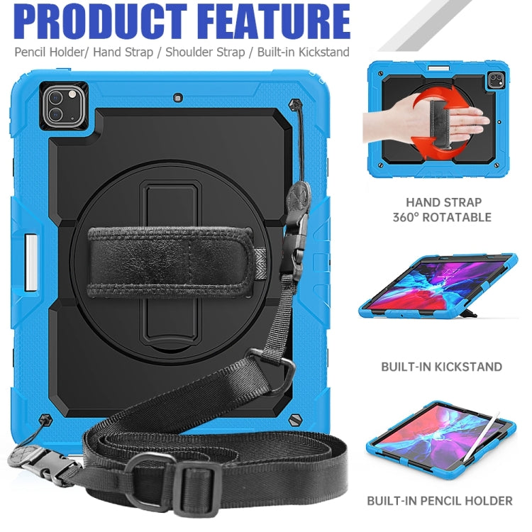 For iPad Pro 13 2024 Silicone Hybrid PC Tablet Protective Case(Black+Light Blue) - iPad Pro 13 2024 Cases by PMC TechLife | Online Shopping South Africa | PMC TechLife | Buy Now Pay Later Mobicred
