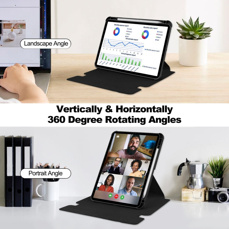 For iPad Pro 11 2024 Transparent Rotation Smart Leather Tablet Case with Keyboard(Black) - iPad Pro 11 2024 Cases by PMC TechLife | Online Shopping South Africa | PMC TechLife | Buy Now Pay Later Mobicred