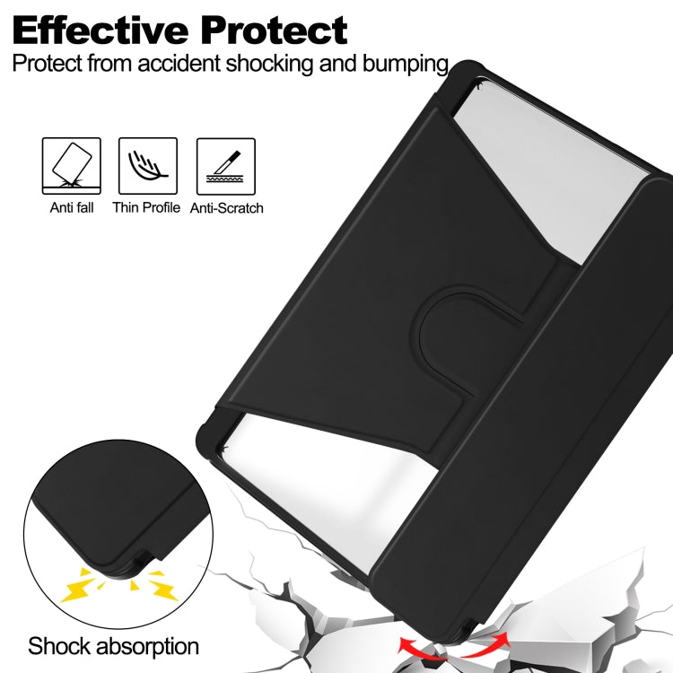 For iPad Pro 13 2024 Transparent Rotation Smart Leather Tablet Case with Keyboard(Black) - iPad Pro 13 2024 Cases by PMC TechLife | Online Shopping South Africa | PMC TechLife | Buy Now Pay Later Mobicred