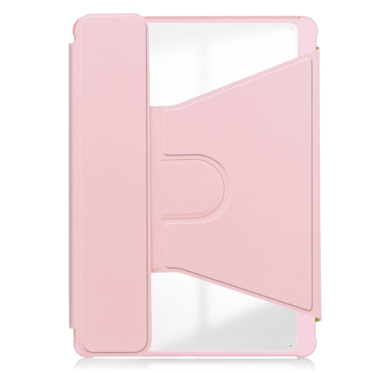 For iPad Pro 13 2024 Transparent Rotation Smart Leather Tablet Case with Keyboard(Pink) - iPad Pro 13 2024 Cases by PMC Jewellery | Online Shopping South Africa | PMC Jewellery | Buy Now Pay Later Mobicred