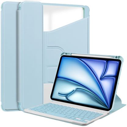For iPad Air 11 2024 Transparent Rotation Smart Leather Tablet Case with Keyboard(Sky Blue) - iPad Air 11 2024 Cases by PMC Jewellery | Online Shopping South Africa | PMC Jewellery | Buy Now Pay Later Mobicred