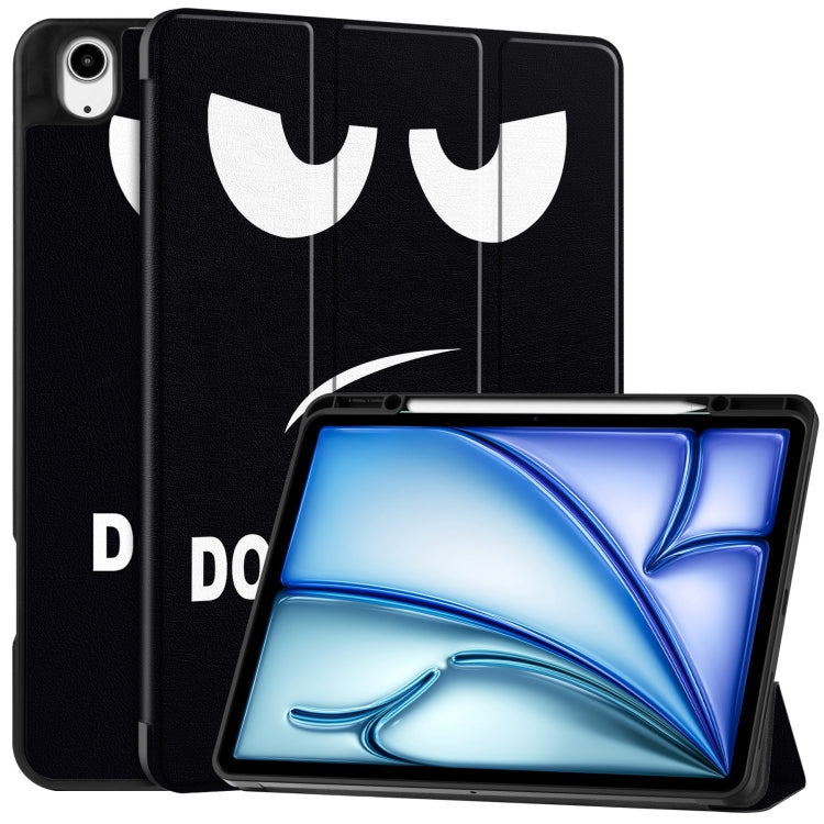 For iPad Air 13 2024 Custer Painted 3-Fold Holder Smart Leather Tablet Case with Pen Tray(Big Eye ME) - iPad Air 13 2024 Cases by PMC TechLife | Online Shopping South Africa | PMC TechLife | Buy Now Pay Later Mobicred