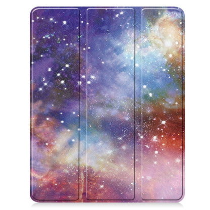 For iPad Pro 13 2024 Custer Painted 3-Fold Holder Smart Leather Tablet Case with Pen Tray(Milky Way Nebula) - iPad Pro 13 2024 Cases by PMC Jewellery | Online Shopping South Africa | PMC Jewellery | Buy Now Pay Later Mobicred