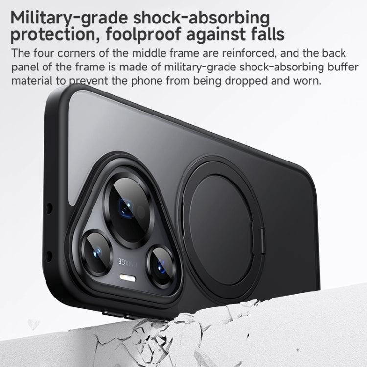 For Huawei Pura 70 Frosted 360 Rotating Holder Magnetic Full Coverage Shockproof Phone Case(Grey) - Huawei Cases by PMC Jewellery | Online Shopping South Africa | PMC Jewellery | Buy Now Pay Later Mobicred