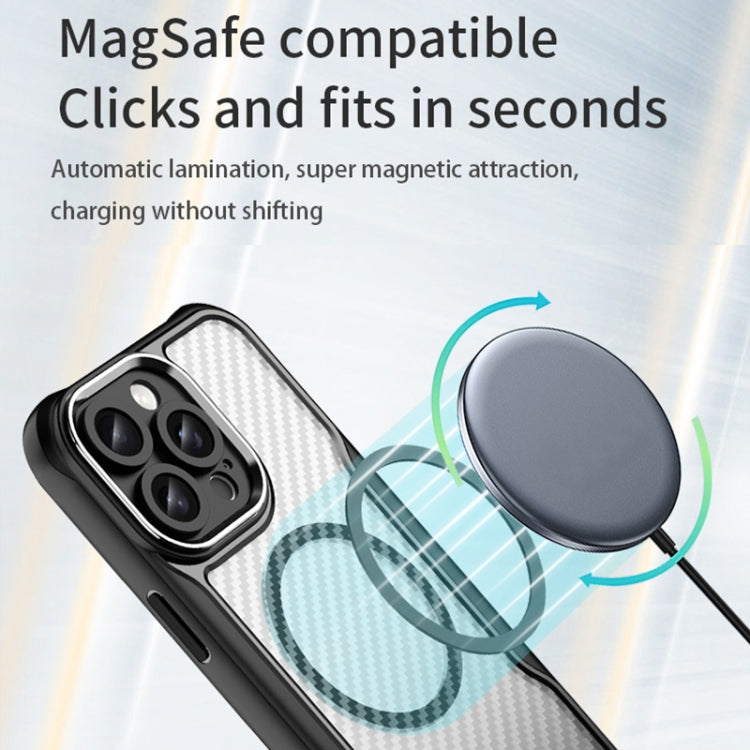For iPhone 16 Pro Carbon Fiber Texture MagSafe Translucent Phone Case(Purple) - iPhone 16 Pro Cases by PMC TechLife | Online Shopping South Africa | PMC TechLife | Buy Now Pay Later Mobicred