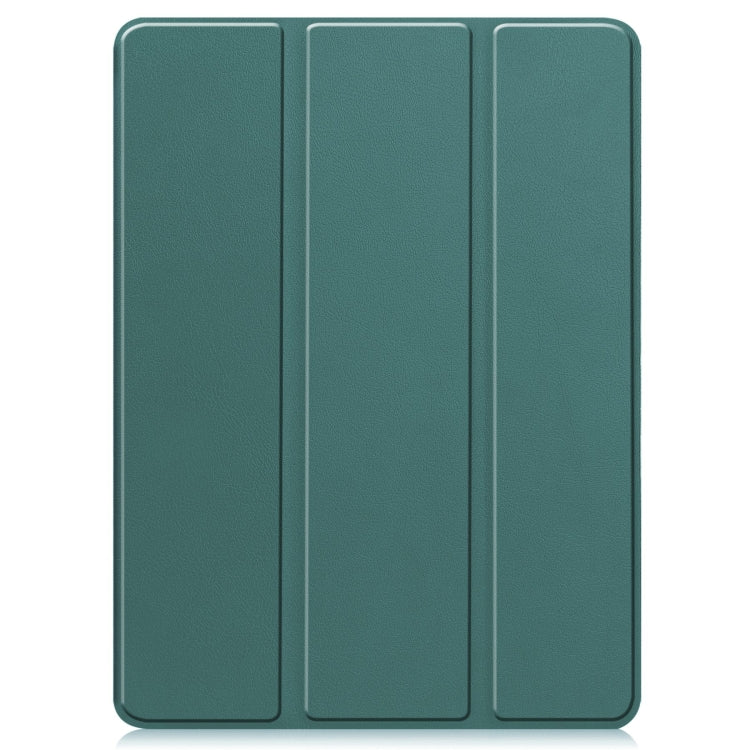 For iPad Pro 11 2024 Custer TPU Pure Color 3-Fold Holder Smart Leather Tablet Case with Pen Tray(Dark Green) - iPad Pro 11 2024 Cases by PMC TechLife | Online Shopping South Africa | PMC TechLife | Buy Now Pay Later Mobicred