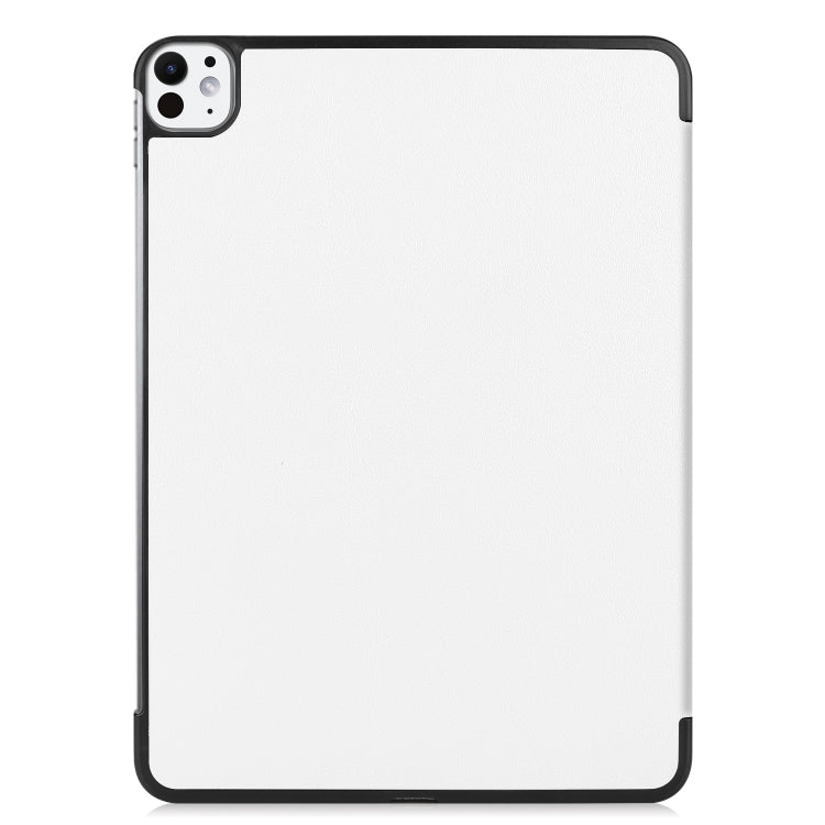 For iPad Pro 11 2024 Custer TPU Pure Color 3-Fold Holder Smart Leather Tablet Case with Pen Tray(White) - iPad Pro 11 2024 Cases by PMC TechLife | Online Shopping South Africa | PMC TechLife | Buy Now Pay Later Mobicred
