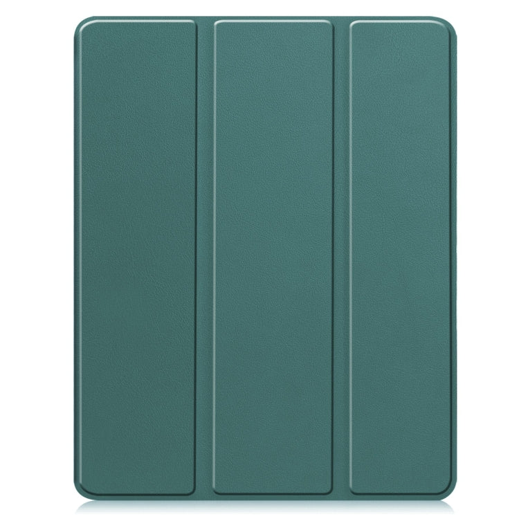 For iPad Pro 13 2024 Custer TPU Pure Color 3-Fold Holder Smart Leather Tablet Case with Pen Tray(Dark Green) - iPad Pro 13 2024 Cases by PMC Jewellery | Online Shopping South Africa | PMC Jewellery | Buy Now Pay Later Mobicred