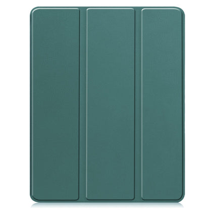 For iPad Pro 13 2024 Custer TPU Pure Color 3-Fold Holder Smart Leather Tablet Case with Pen Tray(Dark Green) - iPad Pro 13 2024 Cases by PMC Jewellery | Online Shopping South Africa | PMC Jewellery | Buy Now Pay Later Mobicred