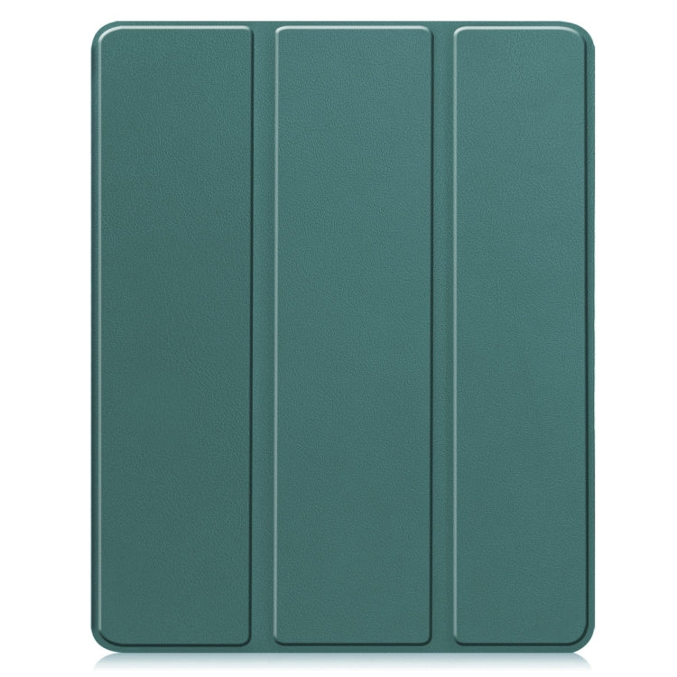 For iPad Air 13 2024 Custer TPU Pure Color 3-Fold Holder Smart Leather Tablet Case with Pen Tray(Dark Green) - iPad Air 13 2024 Cases by PMC Jewellery | Online Shopping South Africa | PMC Jewellery | Buy Now Pay Later Mobicred