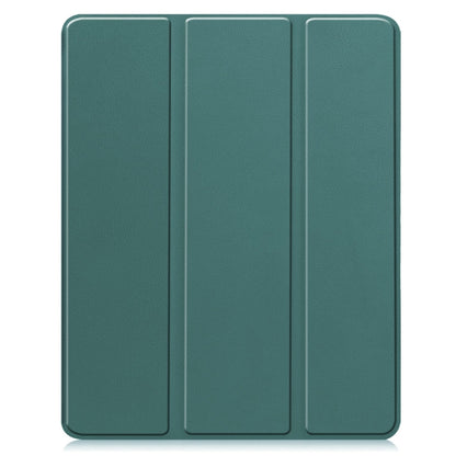 For iPad Air 13 2024 Custer TPU Pure Color 3-Fold Holder Smart Leather Tablet Case with Pen Tray(Dark Green) - iPad Air 13 2024 Cases by PMC Jewellery | Online Shopping South Africa | PMC Jewellery | Buy Now Pay Later Mobicred