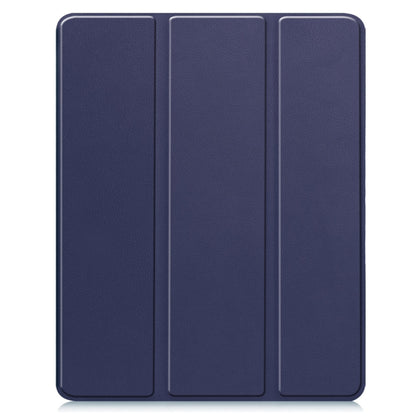 For iPad Air 13 2024 Custer TPU Pure Color 3-Fold Holder Smart Leather Tablet Case with Pen Tray(Dark Blue) - iPad Air 13 2024 Cases by PMC Jewellery | Online Shopping South Africa | PMC Jewellery | Buy Now Pay Later Mobicred