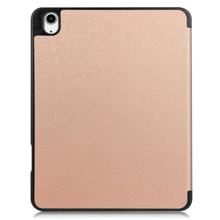 For iPad Air 13 2024 / 2025 Custer TPU Pure Color 3-Fold Holder Smart Leather Tablet Case with Pen Tray(Rose Gold) - iPad Air 13 2025 / 2024 Cases by PMC TechLife | Online Shopping South Africa | PMC TechLife | Buy Now Pay Later Mobicred