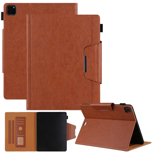 For iPad Pro 11 2024 Solid Color Metal Buckle Leather Smart Tablet Case(Brown) - iPad Pro 11 2024 Cases by PMC Jewellery | Online Shopping South Africa | PMC Jewellery | Buy Now Pay Later Mobicred