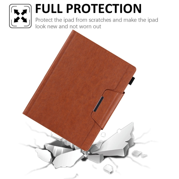 For iPad Pro 11 2024 Solid Color Metal Buckle Leather Smart Tablet Case(Brown) - iPad Pro 11 2024 Cases by PMC Jewellery | Online Shopping South Africa | PMC Jewellery | Buy Now Pay Later Mobicred