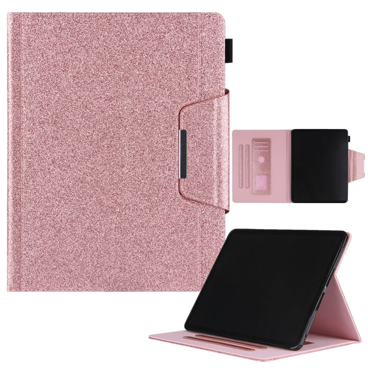 For iPad Pro 13 2024 Glitter Metal Buckle Leather Smart Tablet Case(Rose Gold) - iPad Pro 13 2024 Cases by PMC TechLife | Online Shopping South Africa | PMC TechLife | Buy Now Pay Later Mobicred