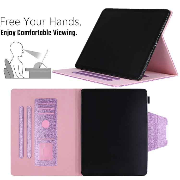 For iPad Pro 13 2024 Glitter Metal Buckle Leather Smart Tablet Case(Purple) - iPad Pro 13 2024 Cases by PMC Jewellery | Online Shopping South Africa | PMC Jewellery | Buy Now Pay Later Mobicred