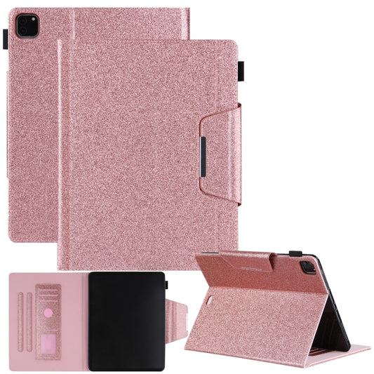 For iPad Pro 11 2024 Glitter Metal Buckle Leather Smart Tablet Case(Rose Gold) - iPad Pro 11 2024 Cases by PMC Jewellery | Online Shopping South Africa | PMC Jewellery | Buy Now Pay Later Mobicred