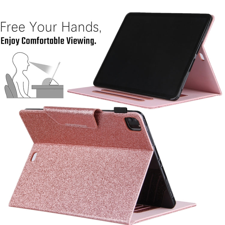 For iPad Pro 11 2024 Glitter Metal Buckle Leather Smart Tablet Case(Rose Gold) - iPad Pro 11 2024 Cases by PMC Jewellery | Online Shopping South Africa | PMC Jewellery | Buy Now Pay Later Mobicred