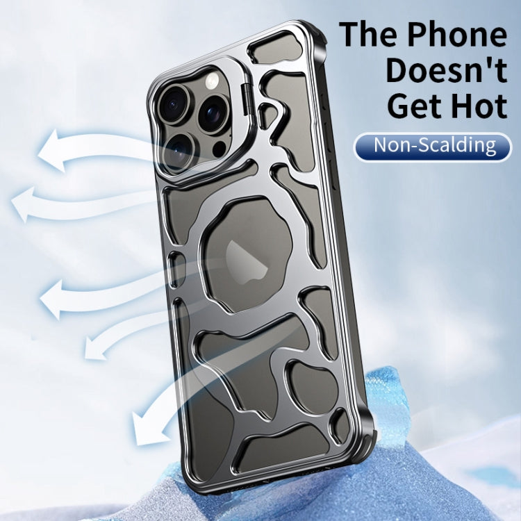 For iPhone 16 Pro Auspicious Cloud Series MagSafe Metal Phone Case with Bracket(Grey) - iPhone 16 Pro Cases by PMC Jewellery | Online Shopping South Africa | PMC Jewellery | Buy Now Pay Later Mobicred