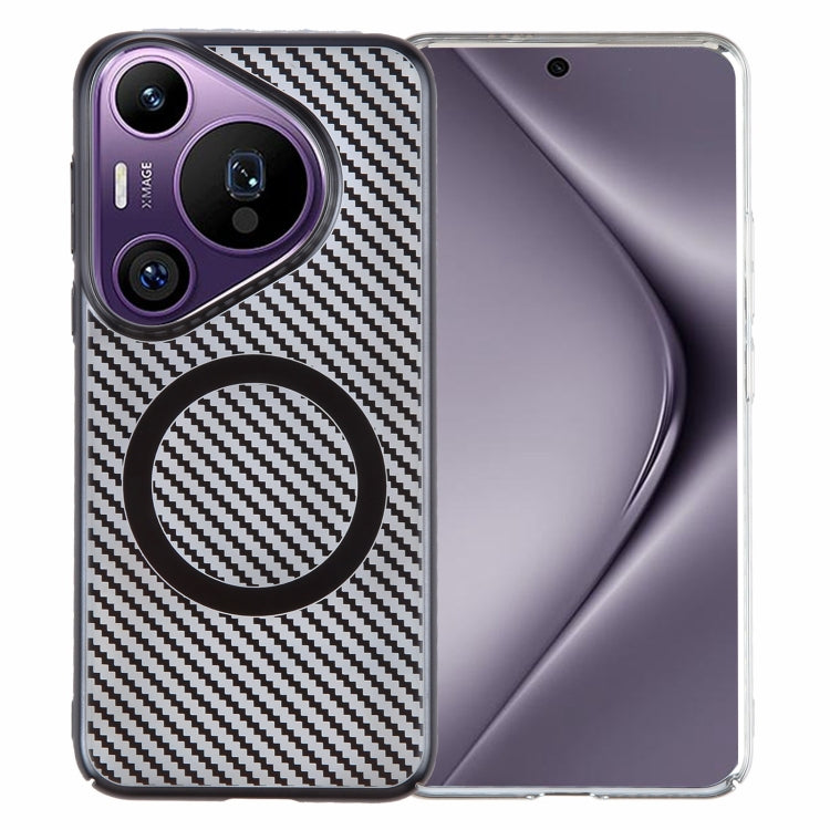 For Huawei Pura 70 Pro /70 Pro+ 6D Plated Carbon Fiber Clear Magsafe PC Phone Case(Starry Black) - free shipping - PMC Jewellery - Order now!