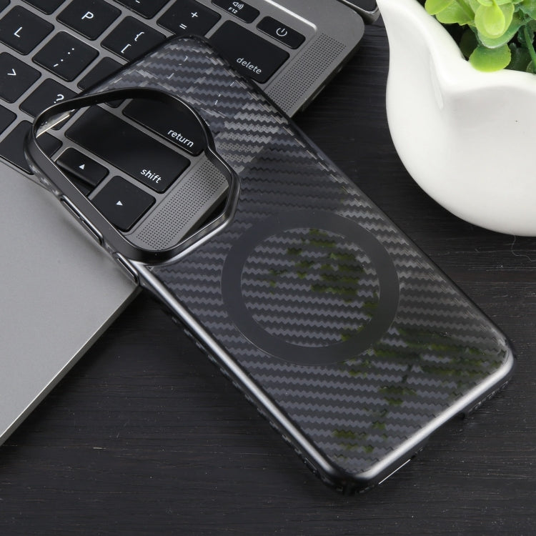 For Huawei Pura 70 Ultra 6D Plated Carbon Fiber Clear Magsafe PC Phone Case(Starry Black) - Huawei Cases by PMC Jewellery | Online Shopping South Africa | PMC Jewellery | Buy Now Pay Later Mobicred