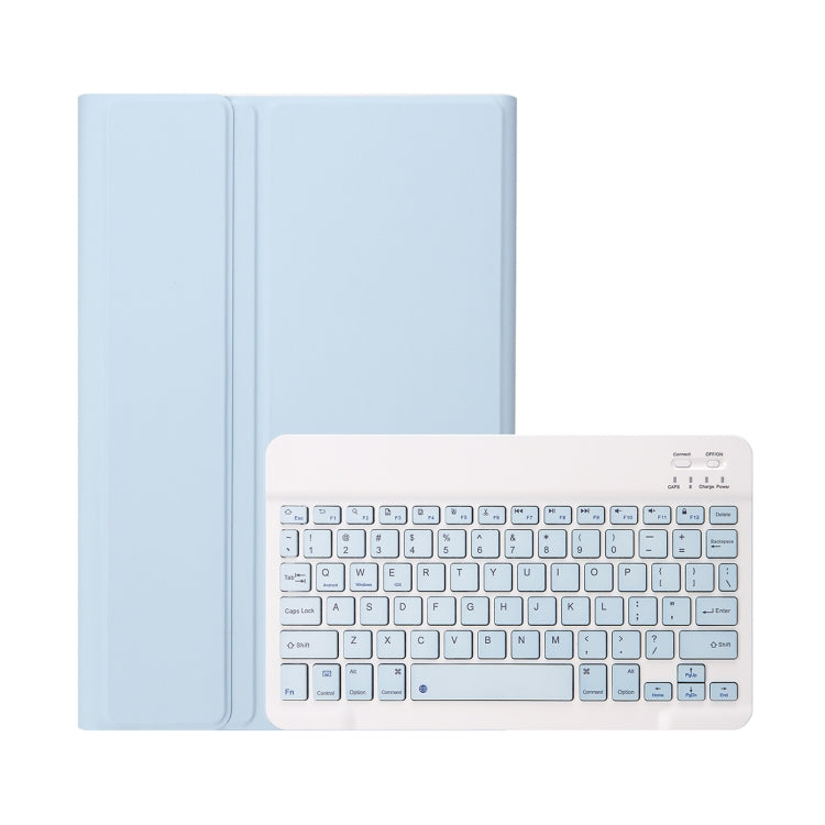 For iPad Pro 11 2024 A13B Lambskin Texture Bluetooth Touch Keyboard Leather Tablet Case with Pen Slot(Light Blue) - For iPad Pro by PMC Jewellery | Online Shopping South Africa | PMC Jewellery | Buy Now Pay Later Mobicred