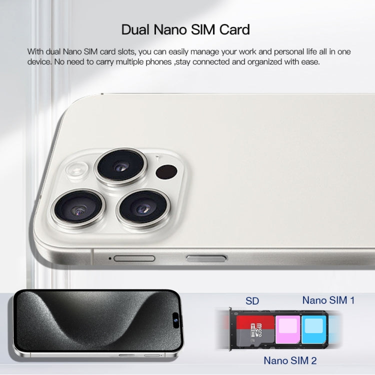 i15 Pro Max / Q5A, 6GB+128GB, 6.5 inch Screen, Face Identification, Android 10 MTK6762 Octa Core, OTG, NFC, Network: 4G, Dual SIM(Titanium Blue) -  by PMC TechLife | Online Shopping South Africa | PMC TechLife | Buy Now Pay Later Mobicred