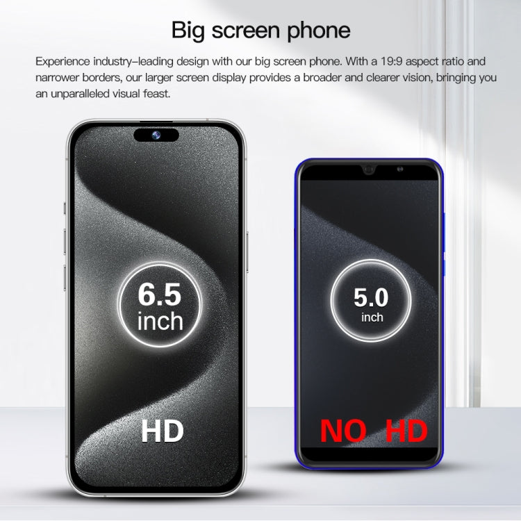 i15 Pro Max / Q5A, 6GB+128GB, 6.5 inch Screen, Face Identification, Android 10 MTK6762 Octa Core, OTG, NFC, Network: 4G, Dual SIM(Titanium Grey) -  by PMC TechLife | Online Shopping South Africa | PMC TechLife